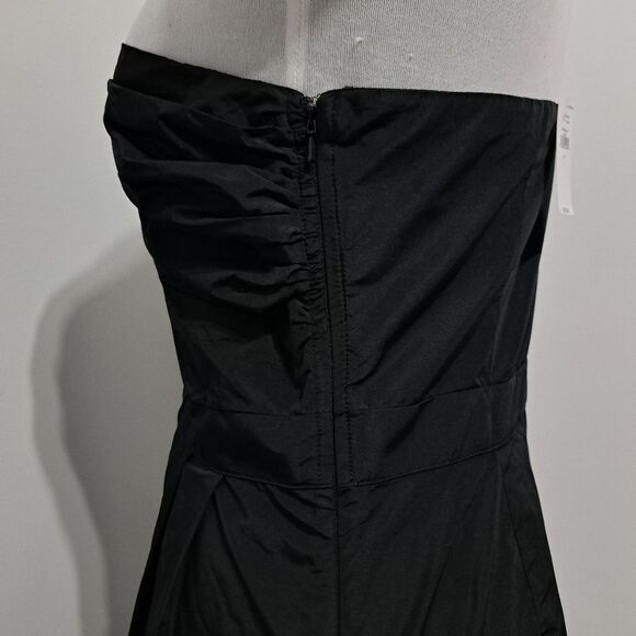 Banana Republic One Shoulder Romantic Goth Casual Midi Dress Size 6 Black NWT - Picture 13 of 14